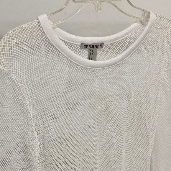 White Mesh Long Sleeve Top - Picture 2 of 5